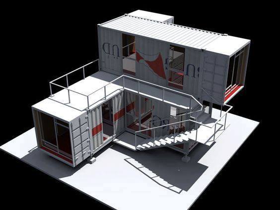 Bản thiết kế 3D nhà vệ sinh công cộng từ container cũ